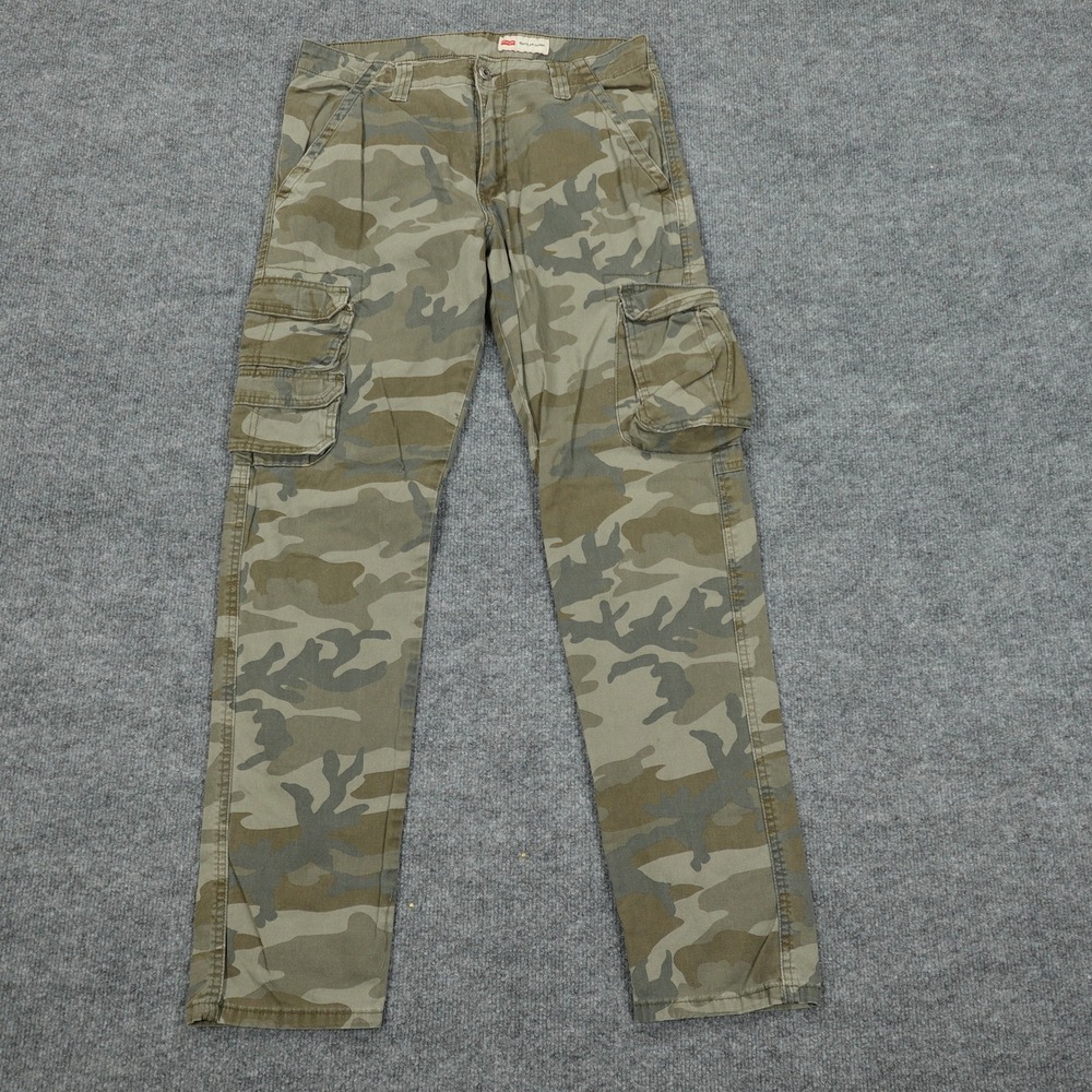 Wrangler Cargo Pants Men 32x32 Green Camo Regular Taper Stretch Tactical Utility